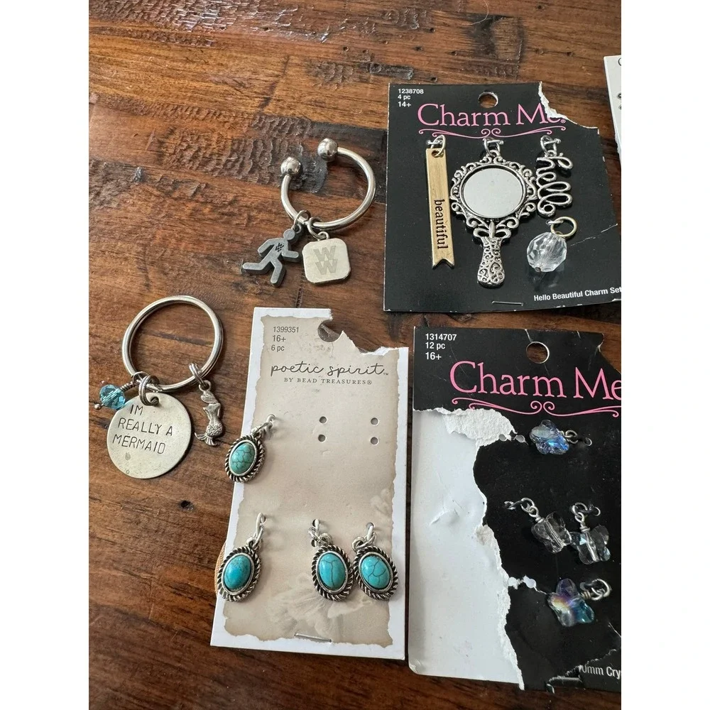 Charm Me‎ Swarovski Crystal Jewelry Making Charms and Keychain Bundle Lot